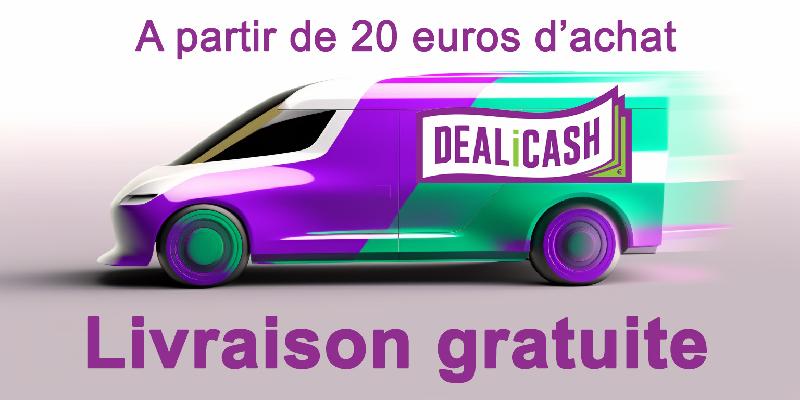 Dealicash propose une livraison gratuite à partir de 20 euros d'achat en France métropolitaine