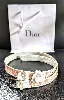 christian dior ceinture vintage monogramme couleur rose blanc crème avec fleur trotter oblique