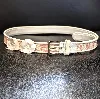 christian dior ceinture vintage monogramme couleur rose blanc crème avec fleur trotter oblique