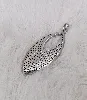 pendentif motif feuille ornée d'oxydes  argent 925 millième (22 ct) 3,24g