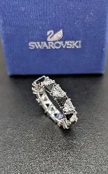 swarovski bague cocktail ortyx bicolore en métal rhodié et oxydes t61