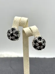 boucles d'oreilles clip argent avec pierres noires argent autre d2cm