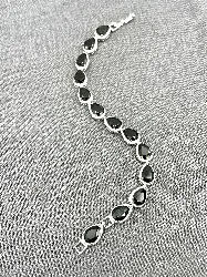 bracelet argent avec pierres noires argent autre 16,43g