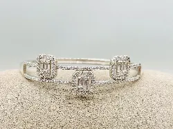 bracelet argent jonc avec oxydes argent 925 millième (22 ct) 14,27g