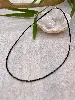 collier billes onyx 2mm l40-46cm et acier