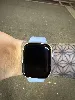 apple watch series 9 gps - boîtier aluminium 45 mm argent - bleu orage - bracelet s/m