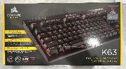 corsair k63 compact gaming tastatur, mx - red, rote led - schwarz