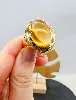 bague or ornée d'une citrine en cabochon (rayures) or 750 millième (18 ct) 14,52g