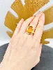 bague or ornée d'une citrine en cabochon (rayures) or 750 millième (18 ct) 14,52g