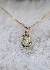 collier avec pendentif sphère pavée de strass or 750 millième (18 ct) 3,50g