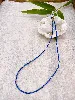 collier billes lapis lazuli et métal doré 2mm l40-46cm