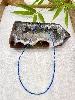 collier billes lapis lazuli et métal doré 2mm l40-46cm