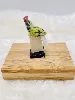 figurine de perroquet jaune sculpté en pierre sur support t2,5*2,5*5,5