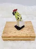 figurine de perroquet jaune sculpté en pierre sur support t2,5*2,5*5,5