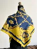 hermes foulard/carré 90 the crown jaune et bleu