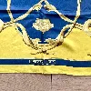 hermes foulard/carré 90 the crown jaune et bleu