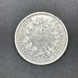 pièce d'argent 10 francs hercules 1967 argent 680 millième 25,05g