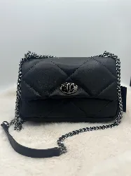 sac luisa biassoni cuir noir matelassé