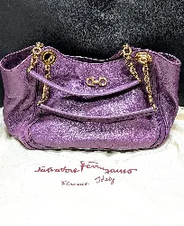 salvatore ferragamo sac betulla small en cuir souple violet