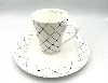 tasse avec coupelle daniel swarovski blanches ornées de cristaux swarovski