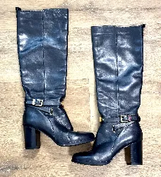 bottes michael kors noir avec détails dorés