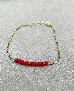 bracelet orné de pierre rouge en argent vermeil argent 925 millième (22 ct) 1,70g