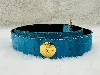 ceinture vintage yves saint laurent en velours bleu clair