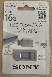 clé usb duo 16 go sony type c / usb a pour smartphone, tablette et pc