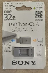 clé usb duo 32 go sony type c / usb a pour smartphone, tablette et pc