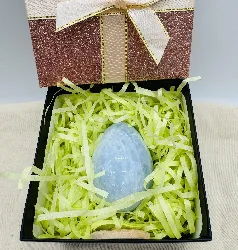 décoration coffret en cristaux calcite bleue