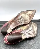 escarpins dries van noten en cuir beige et rouge