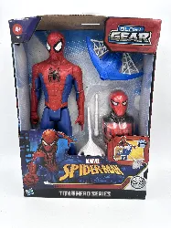 figurine spider-man marvel titan hero series - blast gear - de 30 cm avec lanceur et projectile