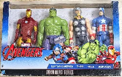 pack 4 figurines avengers - titan heroes - marvel - hulk / captain america / iron man / thor