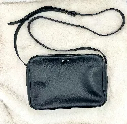 sac bandoulière repetto en cuir noir