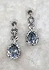 swarovski boucle d'oreilles ornées de cristaux bleu et blanc forme goutte d'eau