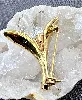 swarovski broche fleur arum dorée et verre 3*4cm