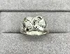 bague argent avec motif x ornée des oxydes noires et blanches argent 925 millième (22 ct) 5,31g