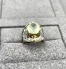 bague ornée d'une pierre verte argent 925 millième (22 ct) 5,76g