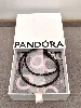 bracelet pandora double rang en cuir noir argent 925 millième (22 ct) 5,87g