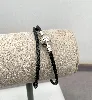 bracelet pandora double rang en cuir noir argent 925 millième (22 ct) 5,87g