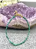 brpi bracelet billes en pierre malachite d3mm et métal doré l16-22 cm