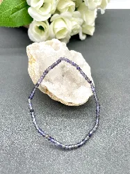 brpi bracelet élastiqué en pierre iolite facettée d3mm