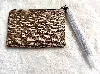 pochette coach corner zip en toile monogram marron/beige et garniture marron