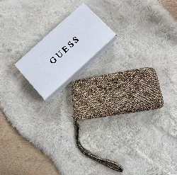 portefeuille guess marron monogramme