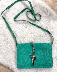 sac bandoulière cesare paciotti en cuir vert