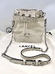 lancel ninon sac seau en cuir blanc