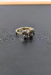 bague papillon pavée d'oxydes noirs or 585 millième (14 ct) 1,71g