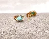 boucle d’oreilles pl-or pierre amazonite vert de forme goutte d'eau entouré des oxydes blancs