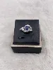 bague spirale et oxyde bleu central argent 925 millième (22 ct) 1,74g