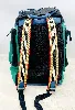 burberry grand sac à dos en nylon et cuir tricolore (vert bleu et noir)